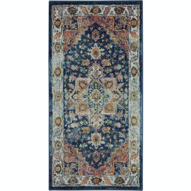 Nourison Global Vintage 2' x 4' Blue/Multicolor Area Rug Persian Traditional Center Medallion by Nourison. View a larger version of this product image.