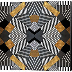 Great Art Now Geo Stripes in Gold & Black I by Lanie Loreth 12-Inch x 12-Inch Canvas Wall Art