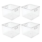 mDesign Plastic Kitchen Storage Organizer Bin with Handles, 4 Pack