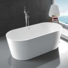 Alternate image 2 for Bath, Kitchen & Basic 100% Acrylic Freestanding Bathtub Contemporary Soaking Tub with Brushed
