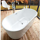 Alternate image 3 for Bath, Kitchen & Basic 100% Acrylic Freestanding Bathtub Contemporary Soaking Tub with Brushed