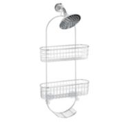mDesign Steel Metal Curved Bathroom/Shower 2-Tier Caddy with Baskets