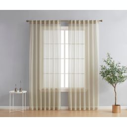 THD Scarlett Semi Sheer Light Filtering Transparent Pocket Top & Back Tab Lightweight Window Curtains Drapery Panels for Bedroom, Dining Room & Living Room, 2 Panels