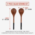 Alternate image 1 for Chef Pomodoro Salad Servers or Salad Tongs, Set of Two, 12" Long Pair, Wooden Utensils for Serving Salad, Salad Forks or Salad Lifter, Mango Wood (Black)