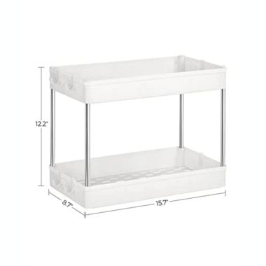 SONGMICS Under Sink Organizers and Storage, 2-Tier Bathroom Organizer Under Sink, Under Cabinet Storage, Kitchen Cabinet Organizers and Storage, 15.7 x 8.7 x 12.2 Inches, White. View a larger version of this product image.
