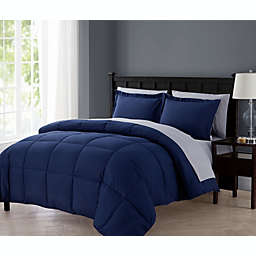 Kate Aurora Living Goose Down Alternative Bed in a Bag Complete Comforter Set - Twin, Navy Blue