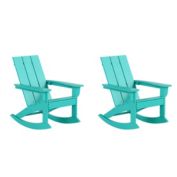 WestinTrends Modern Adirondack Outdoor Rocking Chair (Set of 2), Turquoise
