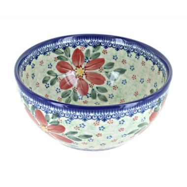 Blue Rose Polish Pottery Vena Cereal Bowl. View a larger version of this product image.