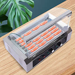 Kitcheniva Commercial Electric 18 Hot Dog 7 Roller Grill Cooker Machine 110V 360° Rotation