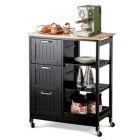 Alternate image 0 for Slickblue Rolling Kitchen Island Utility Storage Cart with 3 Large Drawers-Black