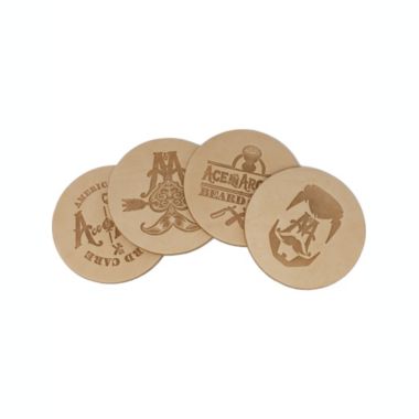 Coaster Set--Beard Care Graphic Leather Coasters, 4-Piece Set - Beard Care. View a larger version of this product image.
