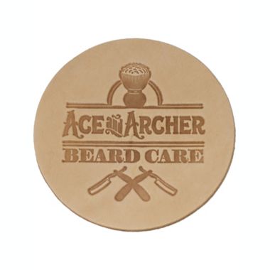 Coaster Set--Beard Care Graphic Leather Coasters, 4-Piece Set - Beard Care. View a larger version of this product image.