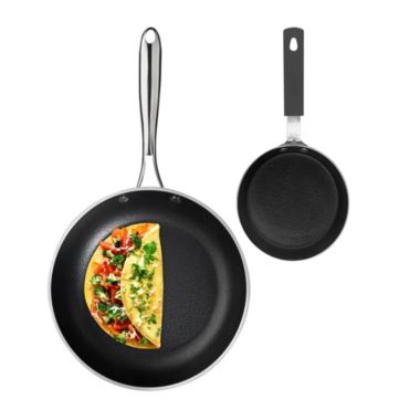 Gotham Steel Copper Cast Textured 2-Piece Cookware Set Non-Stick 9.5" & 5.5" Frying Pans Black. View a larger version of this product image.