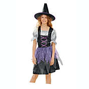 Northlight Black and Purple Witch Girl Child Halloween Costume - Medium
