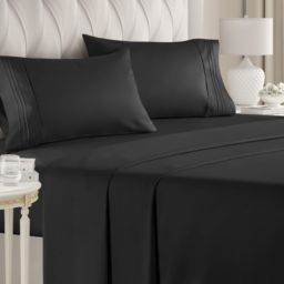 CGK Unlimited 4 Piece Microfiber Sheet Set - Full - Black