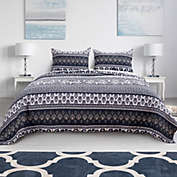 Barefoot Bungalow Native Reversible Quilt And Pillow Sham Set - King 105x95", Indigo