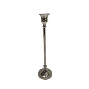 BIDK Home 12" Silver Contemporary Candlestick Holder Tabletop Decor - Large. View a larger version of this product image.
