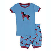 Leveret Kids Two Piece Cotton Short Pajamas Unicorn