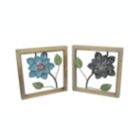 Alternate image 0 for Things2Die4 2 Piece Sculpted Metal Flowers Wall Hanging Set With Wooden Frames