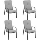 Alternate image 0 for Slickblue 4 Patio Dining Stackable Chairs Set with High-Back Cushions