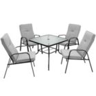 Alternate image 2 for Slickblue 4 Patio Dining Stackable Chairs Set with High-Back Cushions