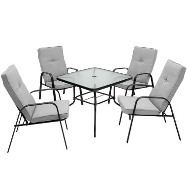 Slickblue 4 Patio Dining Stackable Chairs Set with High-Back Cushions. View a larger version of this product image.