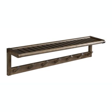 NewRidge Home Goods Abingdon 33.25"W 7-Peg Coat Rack with Shelf - Antique Chestnut. View a larger version of this product image.