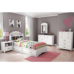South Shore South Shore Tiara Twin Mates Bed (39'') With 3 Drawers - Pure White