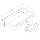 Alternate image 2 for South Shore South Shore Tiara Twin Mates Bed (39&#39;&#39;) With 3 Drawers - Pure White