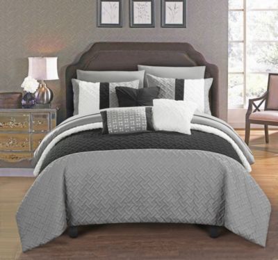 10 Piece Comforter Bedding with Sheet Set and Decorative Pillows Shams 