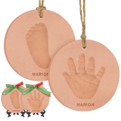 KeaBabies 2pk Baby Hand and Footprint Ornament Kit, Personalized All-in-1 Baby Foot Print Kit for Newborn, Baby Ornaments (Squash, Multi-Colored)