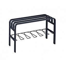 Proman Products Horizon Entryway Bench in Black, Can Be a Decor By The Entrance, At Home or Small Office