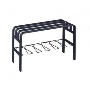 Proman Products Horizon Entryway Bench in Black, Can Be a Decor By The Entrance, At Home or Small Office. View a larger version of this product image.