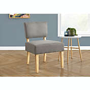 Monarch Specialties Inc ACCENT CHAIR - LIGHT GREY FABRIC / NATURAL WOOD LEGS