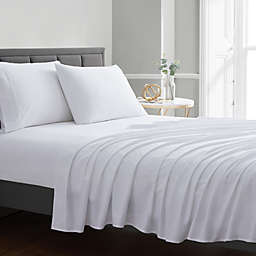 Sweet Home Collection   Cotton Bed Sheets 200 Thread Count 4 Piece Premium Soft & Breathable Luxury Bedding Set, Queen, White