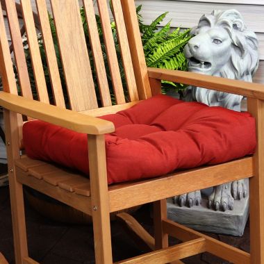 Sunnydaze Indoor/Outdoor Olefin Large Round Tufted Floor Meditation or Chair Cushion - 22" - Brick Red - 2pk. View a larger version of this product image.