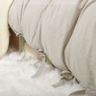 Alternate image 2 for PiccoCasa Solid Duvet Cover Set, Soft Washed Microfiber Bedding 3 Piece Set, Solid Color Comforter Cover with Bowties Closure & Corner Ties, Modern Style Bedding Collection Queen Tan