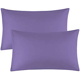 PiccoCasa Zippered Pillowcases Egyptian Cotton 2-Pack 20 x 36 Inch, Purple