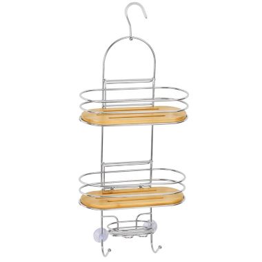 ToiletTree Products Steel & Bamboo Hanging Caddy Shower Organizer. View a larger version of this product image.