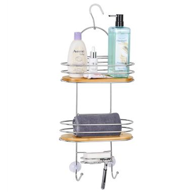 ToiletTree Products Steel & Bamboo Hanging Caddy Shower Organizer. View a larger version of this product image.