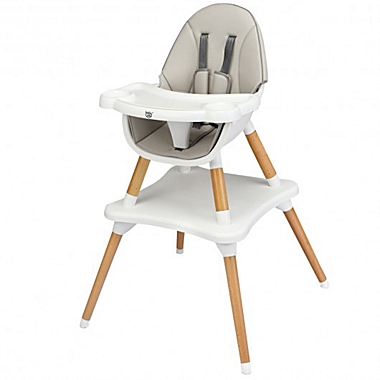 Costway 5-in-1 Baby Wooden Convertible High Chair -Gray. View a larger version of this product image.