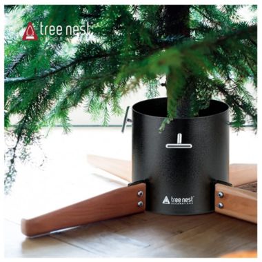Tree Nest Christmas Tree Stand Base for 10ft Real Trees Decoration Timber, Large Black. View a larger version of this product image.