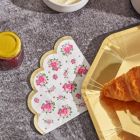 Alternate image 2 for Blue Panda Vintage Floral Paper Napkins with Scalloped Edges (4.9 x 4.7 Inches, 50 Pack)