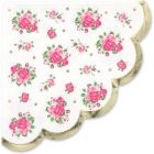 Alternate image 3 for Blue Panda Vintage Floral Paper Napkins with Scalloped Edges (4.9 x 4.7 Inches, 50 Pack)