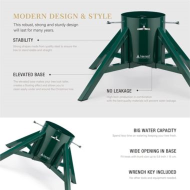 Tree Nest Stand Base Modern Design for 10ft Christmas Tree Steel Stagle Decor Large, Green. View a larger version of this product image.