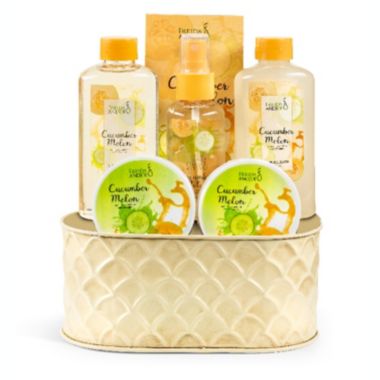 Freida and Joe Cucumber Melon Bath & Body Gift Set Basket. View a larger version of this product image.