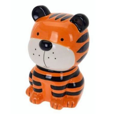 Orange Striped Tiger Children's Ceramic Coin Bank 7 Inch. View a larger version of this product image.