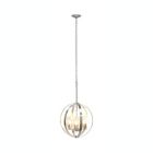 Alternate image 1 for Lalia Home 3-Light 18" Adjustable Industrial Globe Hanging Metal And Clear Glass Ceiling Pendant, Brushed Nickel