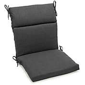 Blazing Needles 18-inch by 38-inch Spun Polyester Outdoor Squared Seat/Back Chair Cushion - Cool Grey