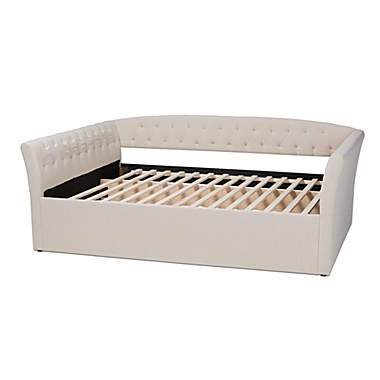Baxton Studio Delora Modern And Contemporary Beige Fabric Upholstered Full Size Daybed - Beige. View a larger version of this product image.